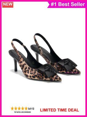 Women's Slingback Pointed Toe High Heel Pumps Floral Dress Shoes